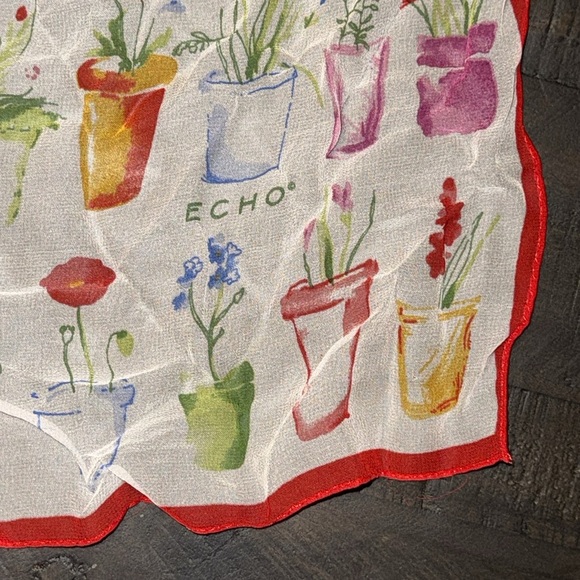 Vintage Silk Scarf Flowers in Flower Pots Gardening Theme by ECHO - Picture 9 of 12
